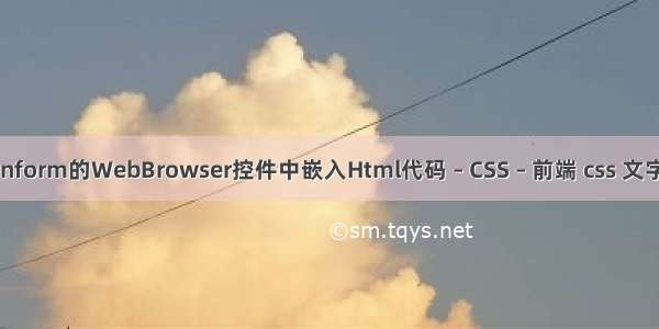 如何在Winform的WebBrowser控件中嵌入Html代码 – CSS – 前端 css 文字四周环绕