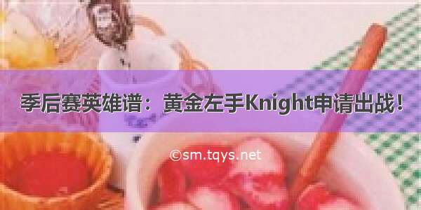 季后赛英雄谱：黄金左手Knight申请出战！