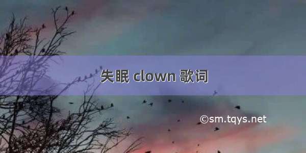 失眠 clown 歌词