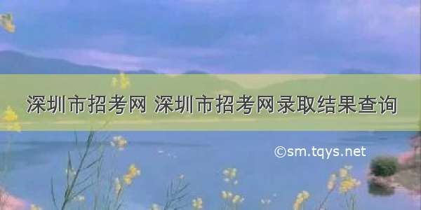 深圳市招考网 深圳市招考网录取结果查询