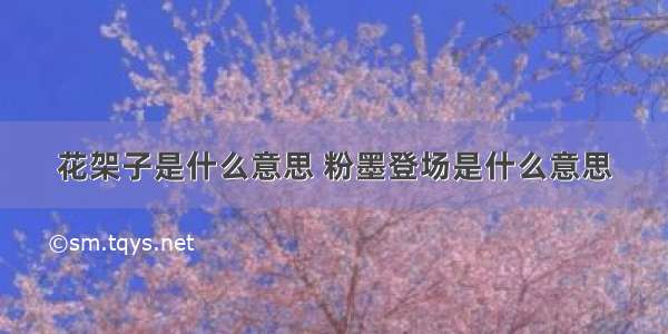 花架子是什么意思 粉墨登场是什么意思