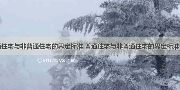 普通住宅与非普通住宅的界定标准 普通住宅与非普通住宅的界定标准上海