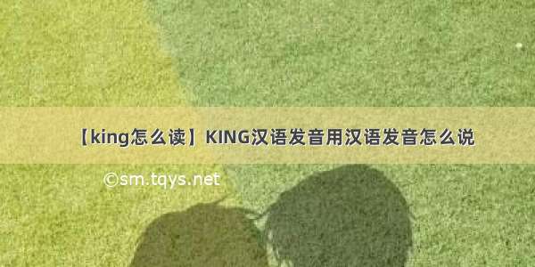 【king怎么读】KING汉语发音用汉语发音怎么说
