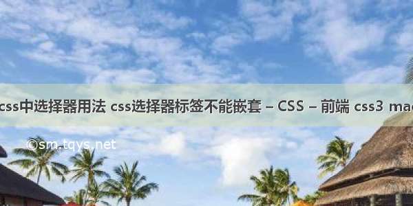 css中选择器用法 css选择器标签不能嵌套 – CSS – 前端 css3 mac