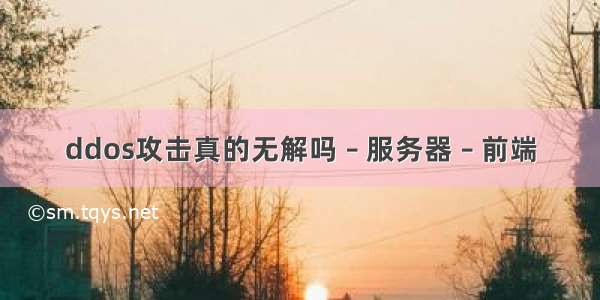 ddos攻击真的无解吗 – 服务器 – 前端