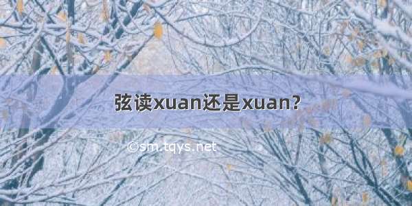 弦读xuan还是xuan？