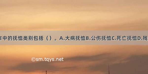 我国优抚工作中的抚恤类别包括（）。A.大病抚恤B.公伤抚恤C.死亡抚恤D.残疾抚恤E.精神