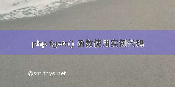 php fgets() 函数使用实例代码