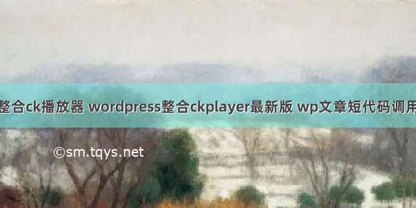 php网站整合ck播放器 wordpress整合ckplayer最新版 wp文章短代码调用ck播放器