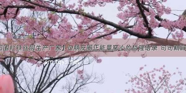 【公园围栏铁丝网生产厂家】@朋友圈正能量窝心的哲理语录 句句精辟有深意