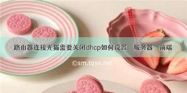 路由器连接光猫需要关闭dhcp如何设置 – 服务器 – 前端