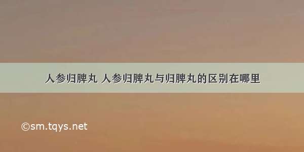 人参归脾丸 人参归脾丸与归脾丸的区别在哪里