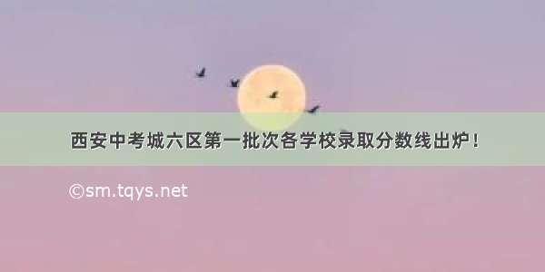 西安中考城六区第一批次各学校录取分数线出炉！