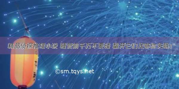 精品侦探推理小说 睡觉前千万不要碰 翻开它们足够你失眠！