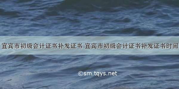 宜宾市初级会计证书补发证书 宜宾市初级会计证书补发证书时间