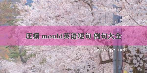 压模 mould英语短句 例句大全