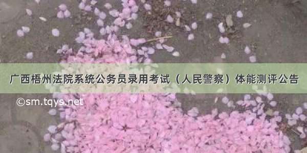 广西梧州法院系统公务员录用考试（人民警察）体能测评公告