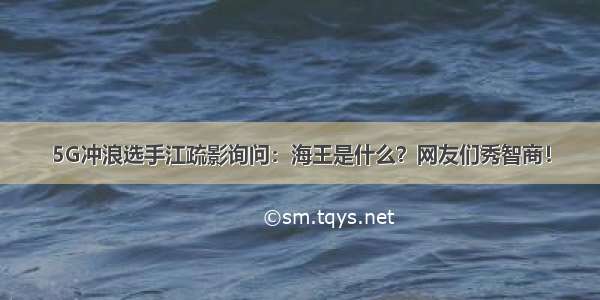 5G冲浪选手江疏影询问：海王是什么？网友们秀智商！