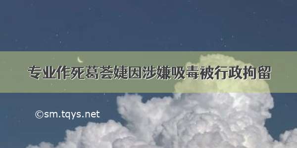 专业作死葛荟婕因涉嫌吸毒被行政拘留