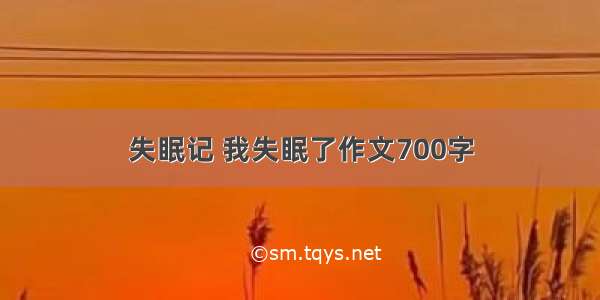 失眠记 我失眠了作文700字