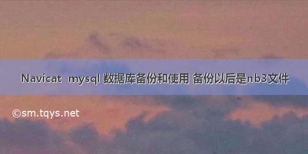 Navicat  mysql 数据库备份和使用 备份以后是nb3文件