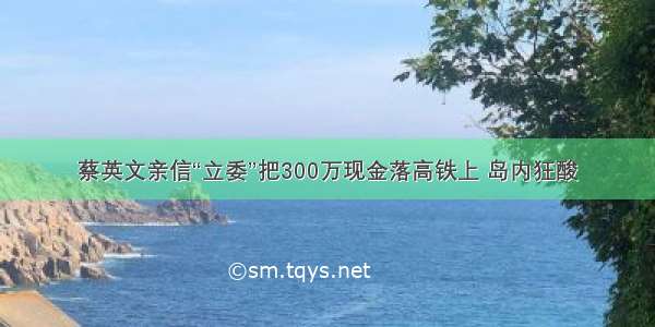 蔡英文亲信“立委”把300万现金落高铁上 岛内狂酸