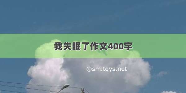 我失眠了作文400字