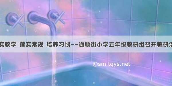 夯实教学  落实常规  培养习惯——通顺街小学五年级教研组召开教研活动