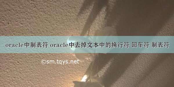 oracle中制表符 oracle中去掉文本中的换行符 回车符 制表符