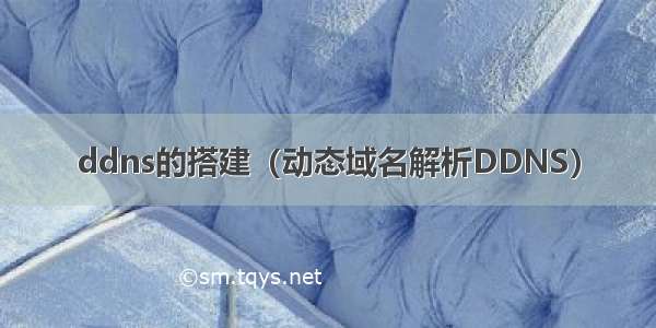 ddns的搭建（动态域名解析DDNS）