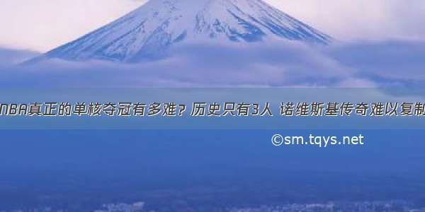 NBA真正的单核夺冠有多难？历史只有3人 诺维斯基传奇难以复制