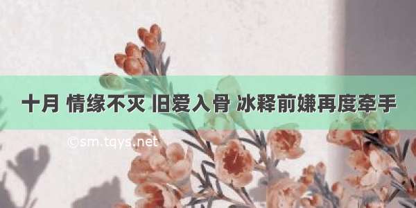 十月 情缘不灭 旧爱入骨 冰释前嫌再度牵手