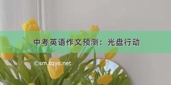 中考英语作文预测：光盘行动