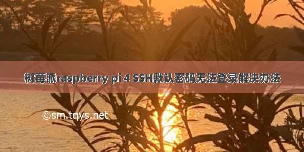 树莓派raspberry pi 4 SSH默认密码无法登录解决办法