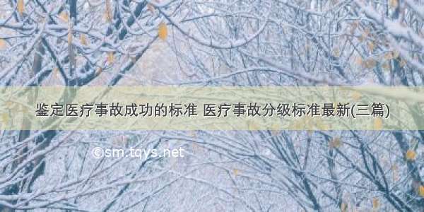 鉴定医疗事故成功的标准 医疗事故分级标准最新(三篇)