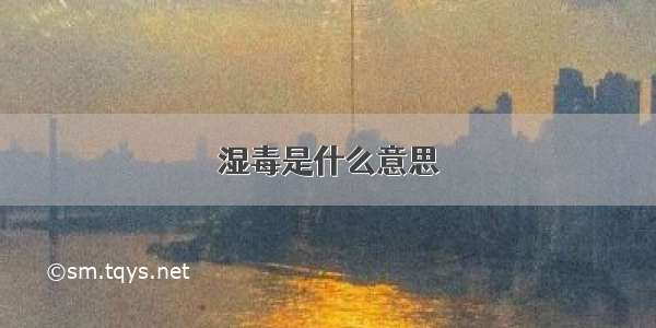 湿毒是什么意思