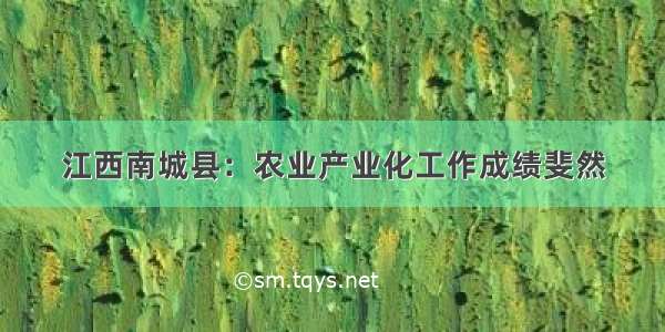 江西南城县：农业产业化工作成绩斐然