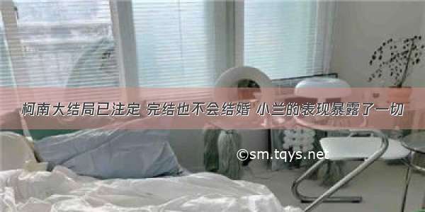 柯南大结局已注定 完结也不会结婚 小兰的表现暴露了一切