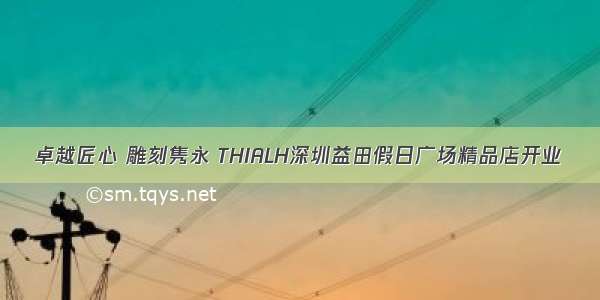 卓越匠心 雕刻隽永 THIALH深圳益田假日广场精品店开业