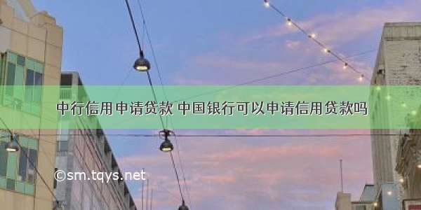 中行信用申请贷款 中国银行可以申请信用贷款吗