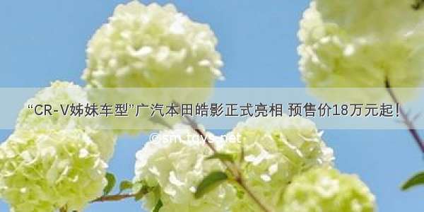“CR-V姊妹车型”广汽本田皓影正式亮相 预售价18万元起！