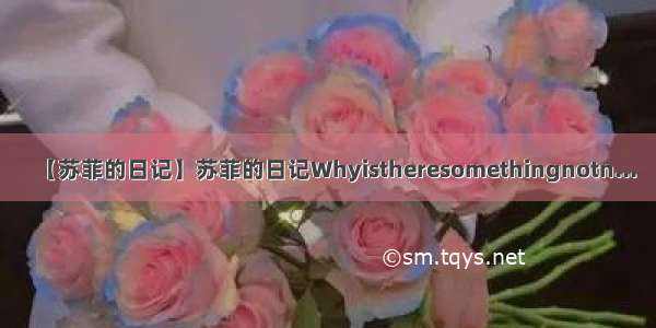 【苏菲的日记】苏菲的日记Whyistheresomethingnotn...