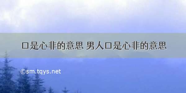 口是心非的意思 男人口是心非的意思