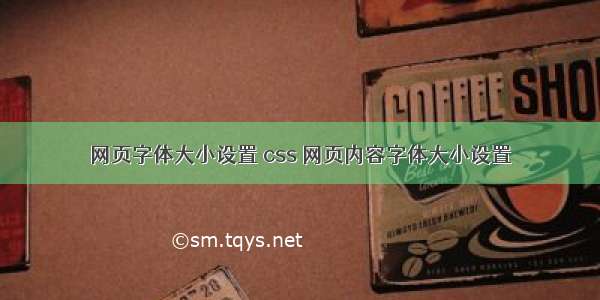 网页字体大小设置 css 网页内容字体大小设置