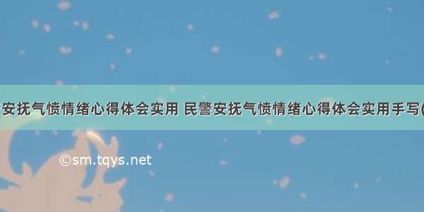 民警安抚气愤情绪心得体会实用 民警安抚气愤情绪心得体会实用手写(9篇)