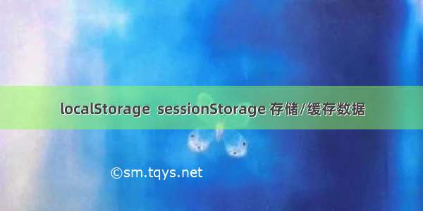 localStorage  sessionStorage 存储/缓存数据