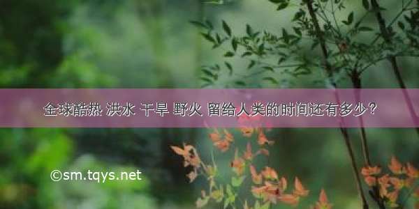 全球酷热 洪水 干旱 野火 留给人类的时间还有多少？