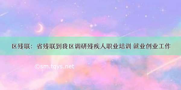 区残联：省残联到我区调研残疾人职业培训 就业创业工作