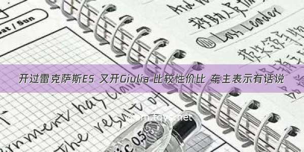 开过雷克萨斯ES 又开Giulia 比较性价比 车主表示有话说