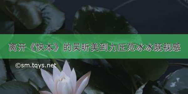 离开《快本》的吴昕美到力压范冰冰既视感